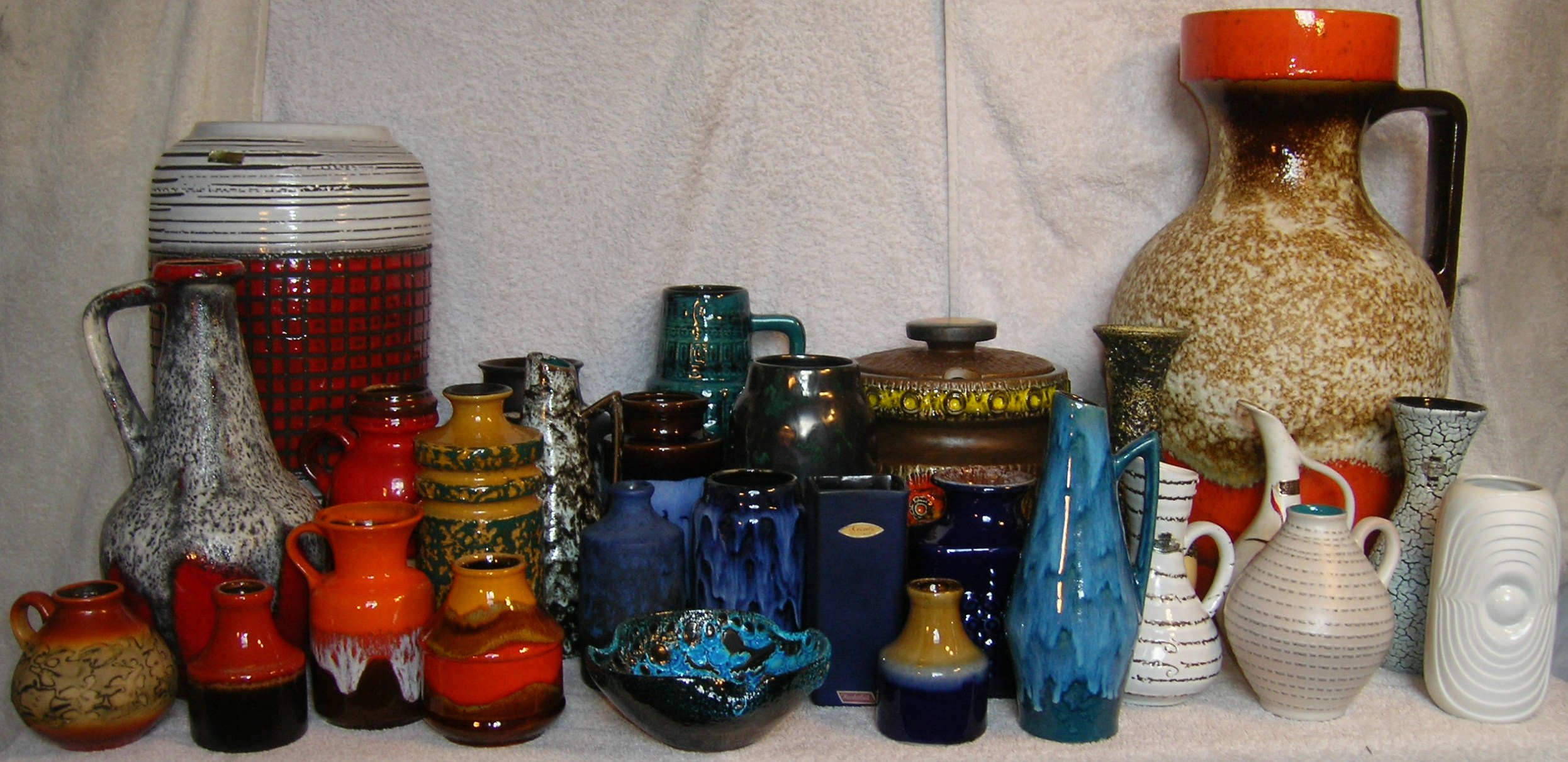 Loads of Fat Lava Cermaic pottery West German Vases for sale on ebay December 2011